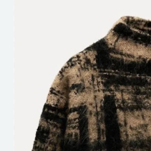 Zara Plaid Jacquard Knit Pencil Skirt and Mock Neck Top Set - Med. - Picture 7 of 12